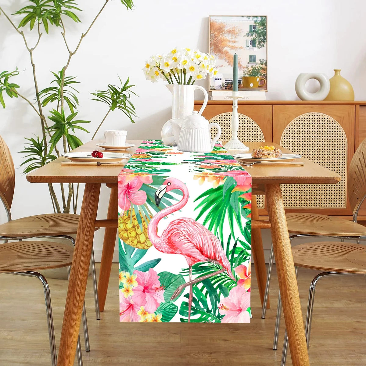 Hawaiian Garland Table Runner Hawaii Luau Tropical Party Decor Kids Favors Tableware ALOHA Summer Beach Birthday Party Supplies