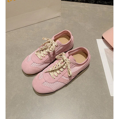 AIYUQI Mesh German Training Shoes Women 2026 New Summer Sneakers Women Retro Genuine Leather Casual Lace-up Sneakers Women