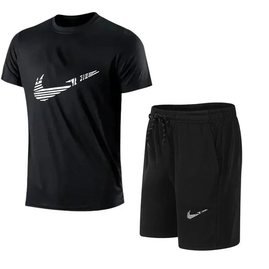 2025 Summer Fashion Men's Tracksuit T-shirt Shorts Set Leisure Short Sleeve Set Jogging Gym Suit Brand Clothing