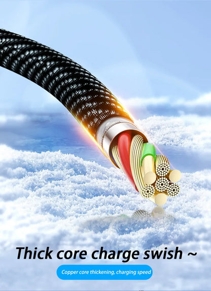 120W Dual USB C Digital Display Cable PD Fast Charging USB Type C to Type-C Cable For iPhone 17 Pro Max Plus Xiaomi Macbook iPad