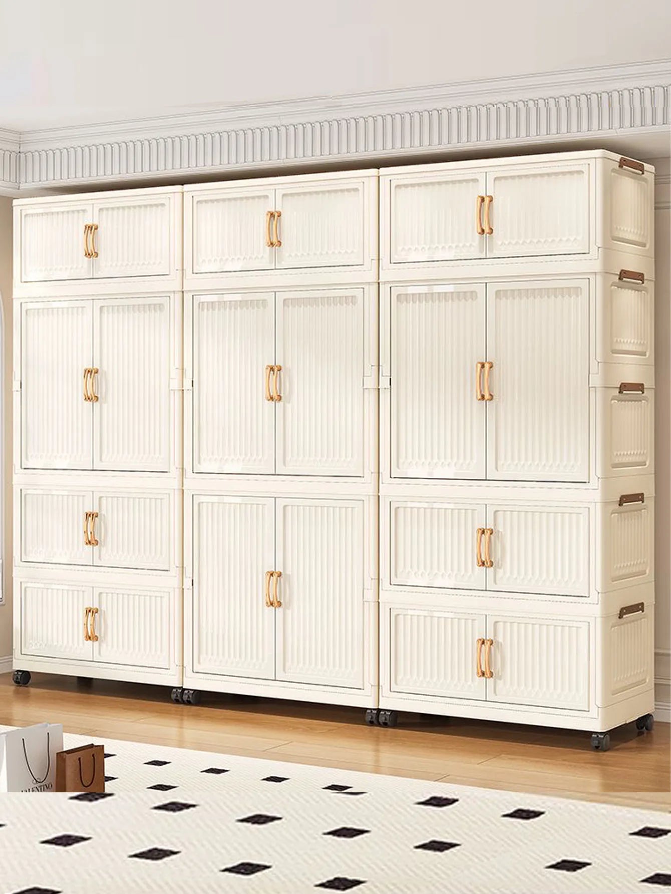 Large Capacity Dustproof Wardrobe Sundries Cabinet Multifunction Folding Storage Cabinet Locker Closet Organizer