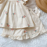 Girls' Floral Flutter-Sleeve Top & Shorts Set — view 6