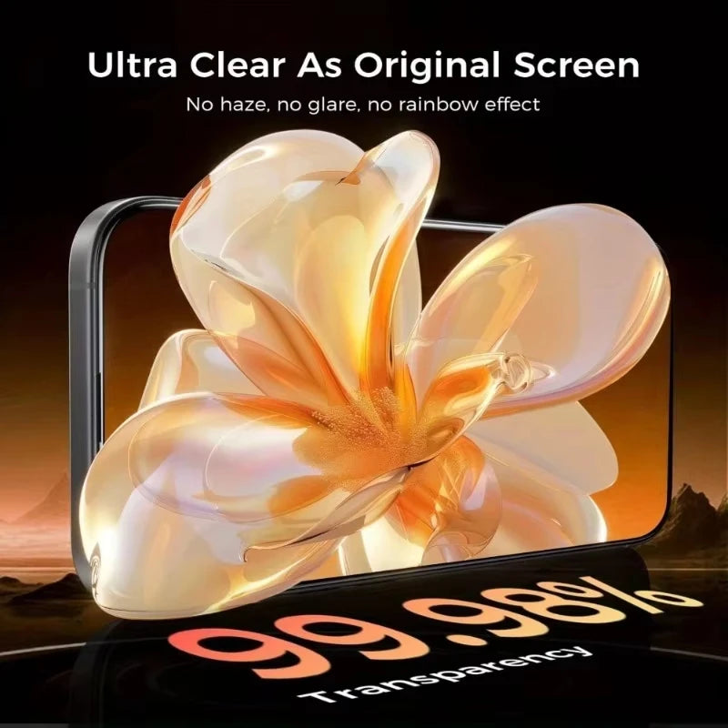 Dust Free Easy Installation HD Screen Protectors For iPhone 17 16 15 14 Plus 13 12 Mini 11 Pro Max XR X XS 17 Air Tempered Glass