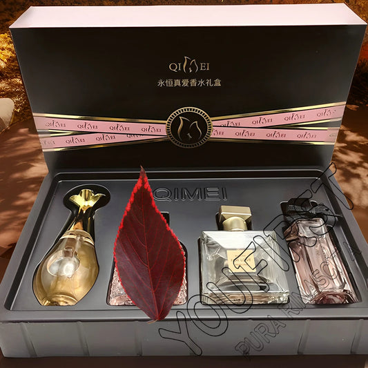 Luxury Brand Perfume Women Eau De Parfum Femme Gift Box 4Pcs Set 100ml Perfumes De Mujer Fresh Natural Floral Fruity Scent Spray