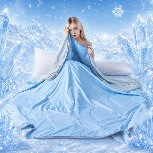 1PCS Double-Sided Ultra-Soft Cooling Summer Quilt Bed Blanket | Large Cooling Air-Conditioning Blanket for Hot Sleepers | Machine Washable Dual-Use Summer Cooling Quilt | Dormitory Office Nap Blanket Sofa Throw | Practical Su