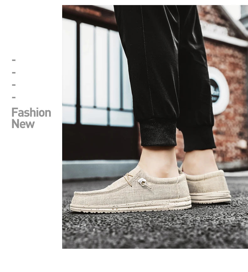 Brand Men Casual Shoes Fashion Denim Canvas Shoes Breathable Men Walking Flat Shoes Outdoor Large Size Light Men's Shoes Loafers