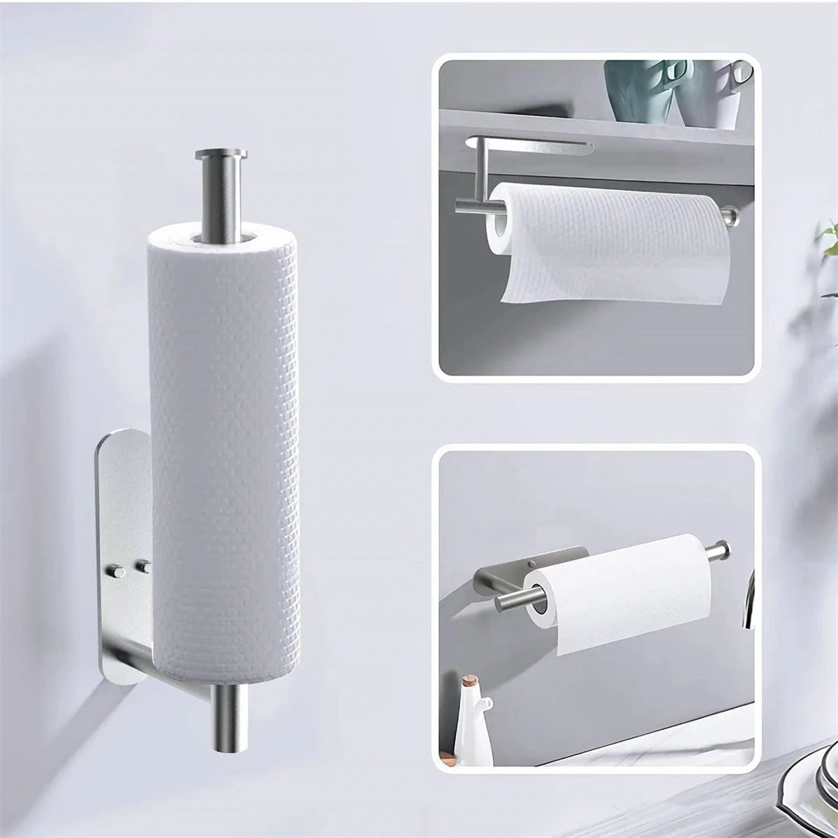 Paper Towel Holders For Kitchen,Adhesive Roll Paper Holder,Bathroom Storage Rack,Tissue Dispenser,Kitchen Organizers,Towel Rack
