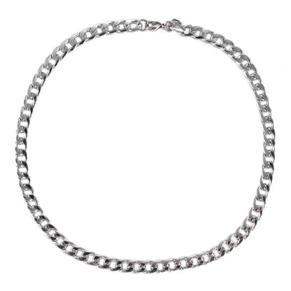 Hip Hop Cuban Chain Necklace Rock Stainless Steel Basic Chain Men Necklace Simple Necklace For Women Fashion Party Jewelry