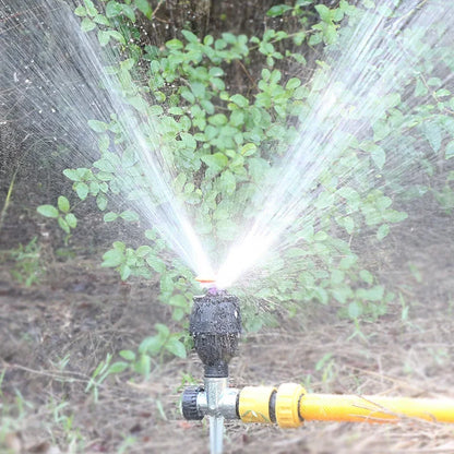360-Degree Garden Automatic Rotating Sprinkler Stainless Steel Tripod Set Irrigation Stand Water Jet Garden Lawn Sprinkler Tool