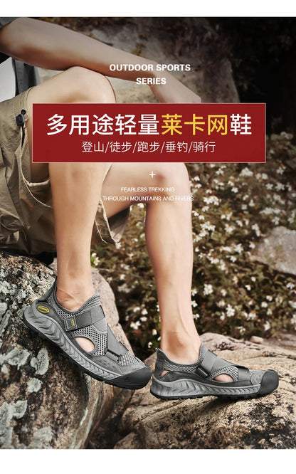 Summer Men Sandals Genuine Leather Mens Casual Shoes Outdoor Men Leather Sandals for Men Beach Shoes Roman mens Shoes