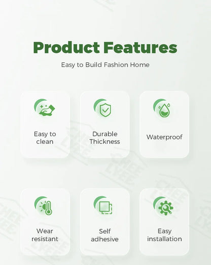 2 Rolls Self-Adhesive Wall and Floor Sticker Peel and Stick 15.75x118.11inch Wood Grain and Marble Design Wallpaper Sticker