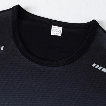 1/2/4/6-piece Men's Seasonal Sports Style Gradient Quick Drying Multi-color Short Sleeved Top Casual Running Black Shorts Set