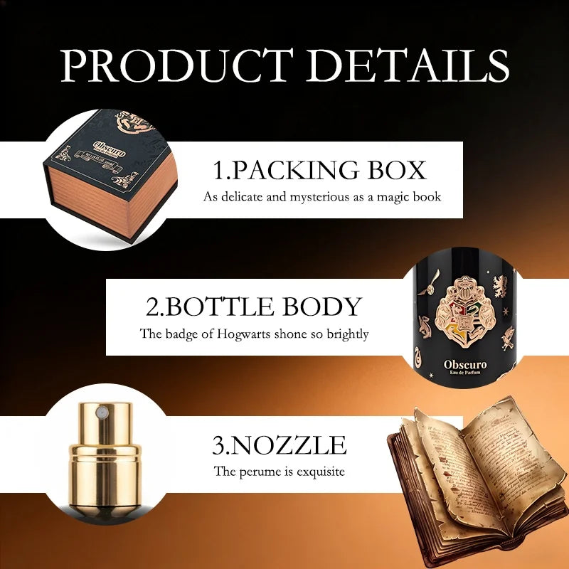 Miniso Harry Potter Obscuro Eau de Parfum 100ml, Floral Spicy Scent with Saffron, Amber, Vanilla, Clean, Vegan, Cruelty-Free, Unigue Single Item Floral Scents Perfume for Women's Fragrance Enthusiasts