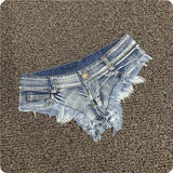 Low-Rise Stretch Denim Shorts
