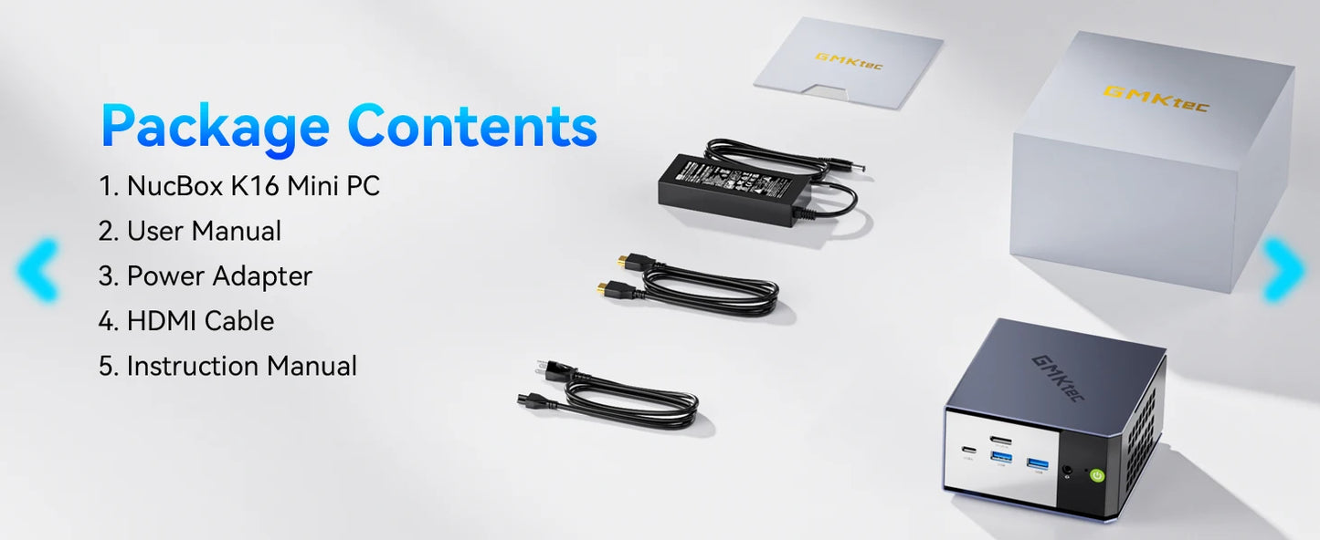 MKtec NucBox K16 Mini PC AMD Ryzen7 7735HS LPDDR5 6400Mhz 32GB Pcie 4.0 SSD Windows 11Pro WIFI 6E BT 5.2 Full-featured USB4.0