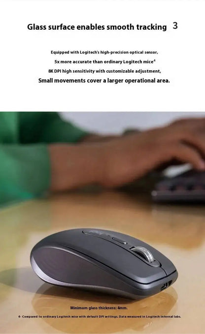 Logitech MX Anywhere 3S Mouse, Wireless, 8000 DPI, MagSpeed Scroll, Silent, 10m, USB-C Charge, Laptop