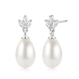 Oxtao Leaf & Pearl-Detail Drop Earrings — view 9