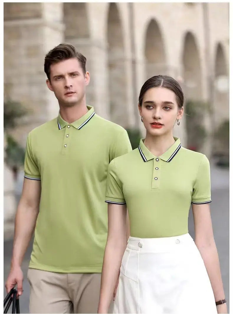 Summer men's 100% polyester fashion Milan print casual knight stripe lapel short-sleeved shirt polo shirt top
