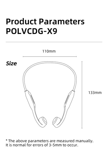 POLVCDG X9 Bone Conduction Earphones 32G IPX8 Waterproof Open Design for Swimming Running Cycling Hanging Earphones