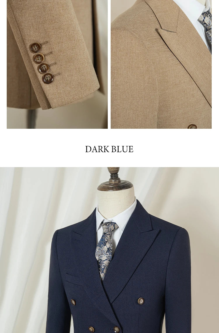ST Cassy dark blue high quality luxury men's suit 2 piece set wedding groom suit for Men Stylish Business office suit