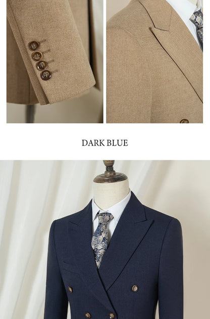 ST Cassy dark blue high quality luxury men's suit 2 piece set wedding groom suit for Men Stylish Business office suit
