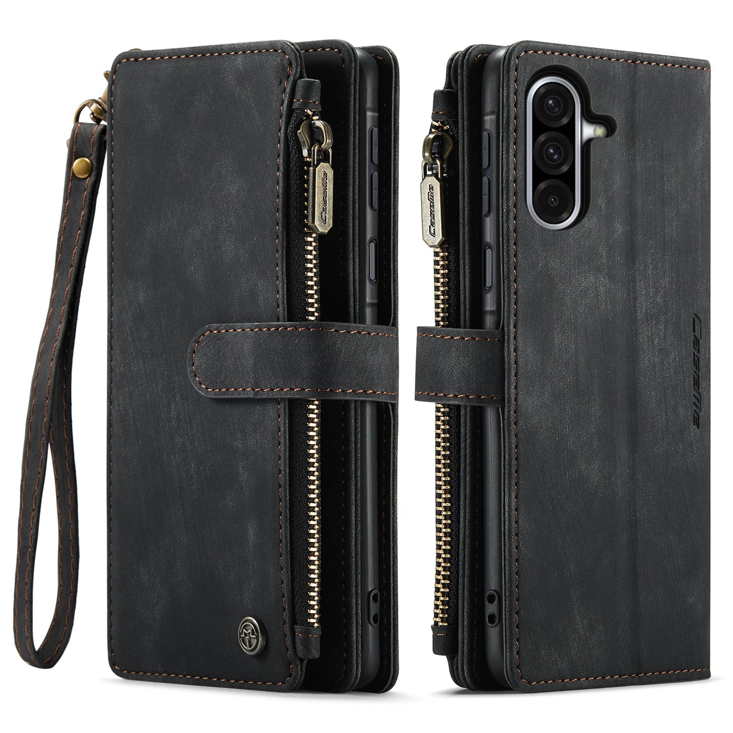 Leather Zipper Wallet Case For Samsung Galaxy A14 A15 A16 A17 A24 A25 A33 A34 A35 A36 A53 A54 A55 A56 A71 A72 4G 5G Phone Cover