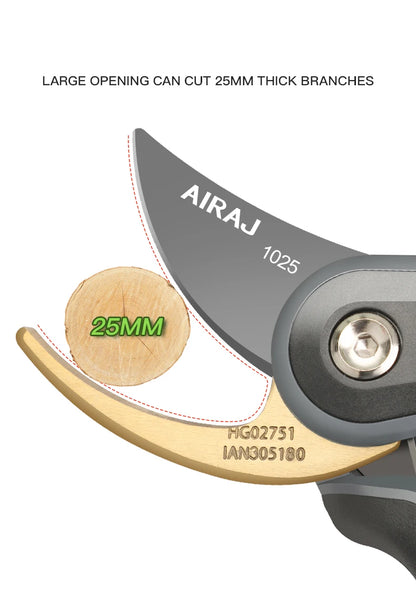 AIRAJ Industrial Grade Pruning Shears Are Labor-Saving Gardening Tools With Sharp, Durable, And Non Slip Scissors