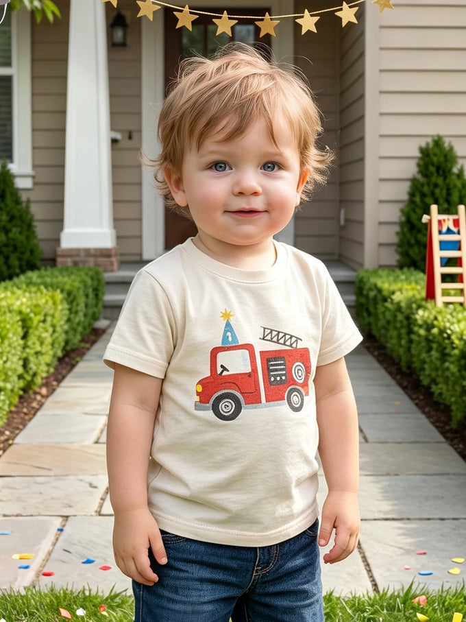 Kids' Birthday Fire Truck T-Shirt — product image