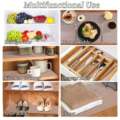 1 Roll 300cm/118inch Waterproof Non-Slip Plastic Shelf Liner Roll,Multipurpose Cabinet Drawer Mat Liner for Kitchen Daisy Design
