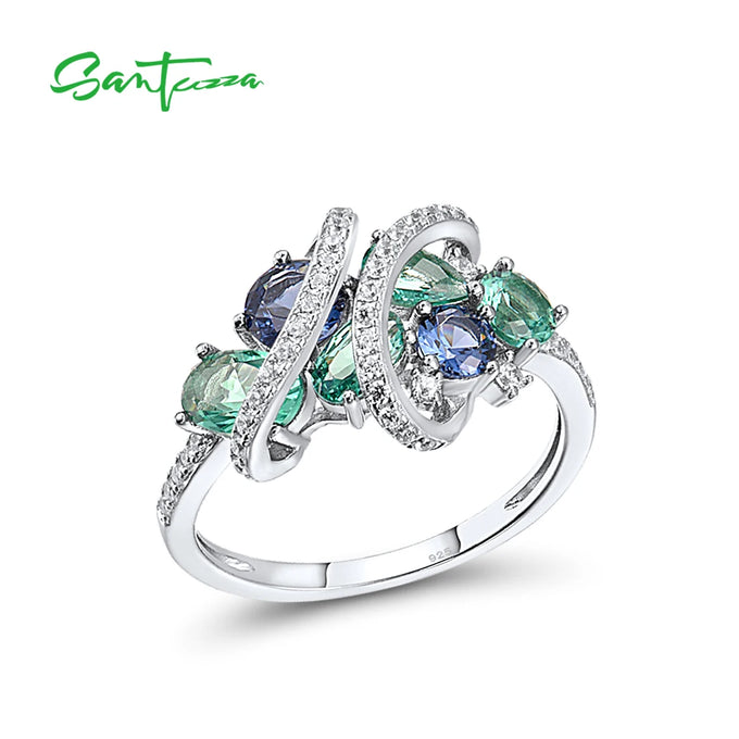 Colored Stone & Zirconia Ring — product image