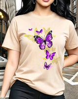 Gold-Tone Butterfly Graphic T-Shirt