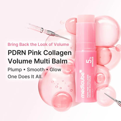 PDRN Pink Collagen Volume Multi Balm Stick Face & Body Balm for Under-Eyes, Neck, Forehead, Smile Lines,  Radiance Care K-Beauty