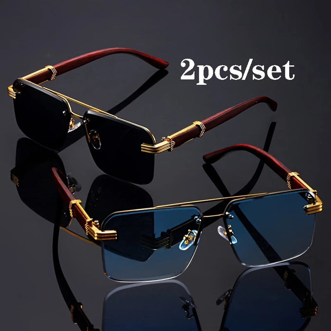 Metal-Frame Square Sunglasses Set — view 1