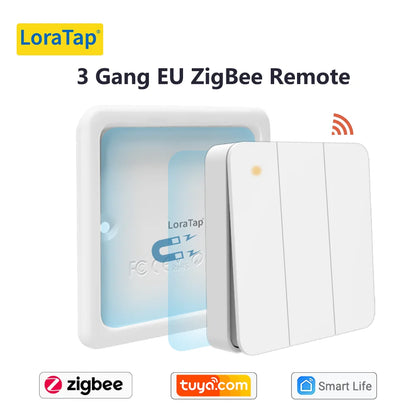 Tuya Smart Life ZigBee 3.0 Wireless Portable Pushbutton 1,2,3,4 Gang Remote Controller Scene Switch