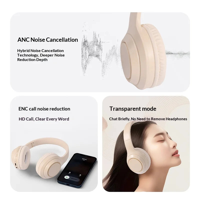 Lenovo Original Bluetooth 5.3 Earphones Over-ear Foldable Computer Wireless Headphones Gaming Headset 360° Stereo Sound Headset