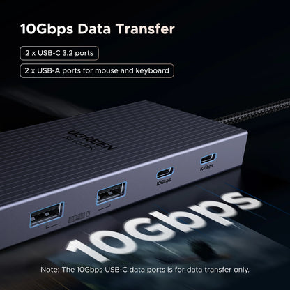 UGREEN 12-in-1 USB HUB Type-C to 2HDMI 4K120Hz DP USB3.2 10Gbps SD/TF RJ45 PD100W for MacBook Dell HP Laptop Accessories Docking