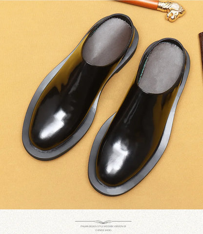 Luxury Men's Slippers Genuine Leather Loafers Men Moccasins Casual Non-slip Man Shoes Italian Summer Fashion Half Shoes for Men