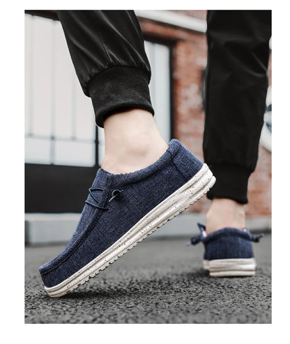 Brand Men Casual Shoes Fashion Denim Canvas Shoes Breathable Men Walking Flat Shoes Outdoor Large Size Light Men's Shoes Loafers