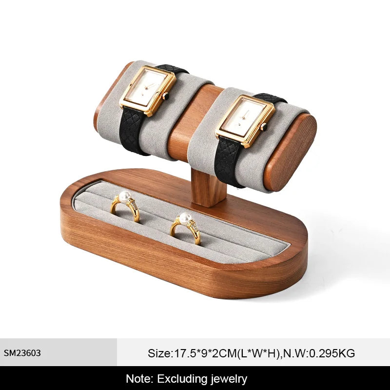 MISHITU T-shaped Watch Stand Wooden Jewelry Watch Display Stand Watch Storage Holder Bracelet Jewelry Display Watch Storage Rack