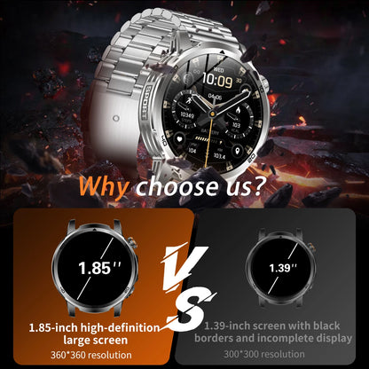 2026 New  Outdoor Smart Watch 1.85inch AMOLED 1000mAh Large Battery 5ATM Waterproof Voice Call Sports Men Fitness Bracelet
