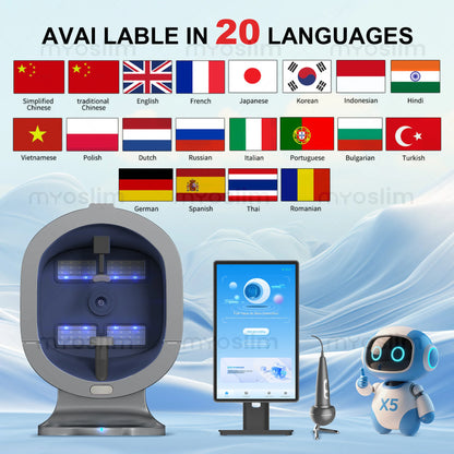 3D Facial Skin Analyzer Machine 21.5 Inch AI 8 Light Spectrum Skin Care Scanner Hair Analysis for Business Beauty Care