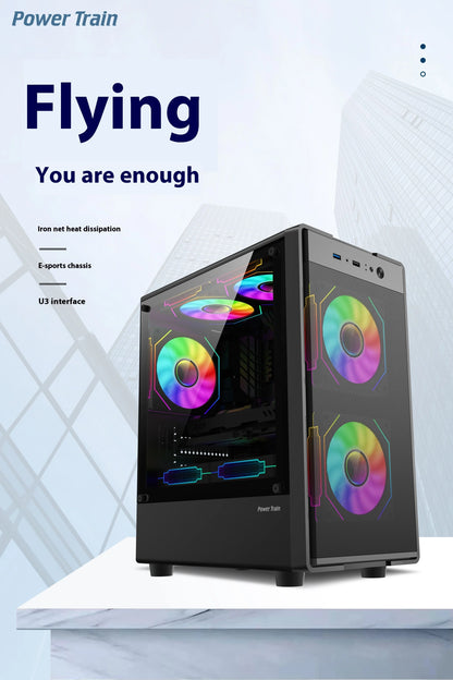 Power Train Flying PC gaming case E-sports case MATX USB3.0 Support SFX/ATX power supply Iron net heat dissipation Computer Case
