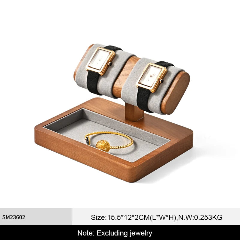 MISHITU T-shaped Watch Stand Wooden Jewelry Watch Display Stand Watch Storage Holder Bracelet Jewelry Display Watch Storage Rack