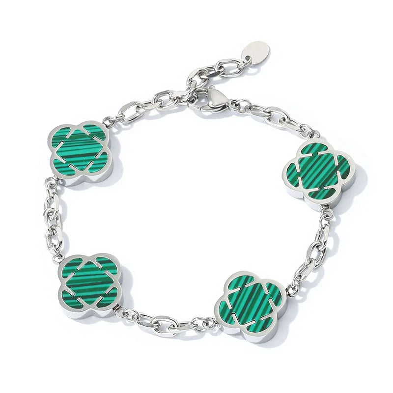 Stylish Petal Chan Bracelets for Men Boys,Waterproof Natural Shell Chain Links Wristband,Birthday Gift