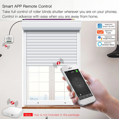 Moes Tuya ZigBee Smart RF433 Curtain Switch Module DIY for Motorized Roller Blinds Motor 2MQTT Smart Life APP Alexa Google Home