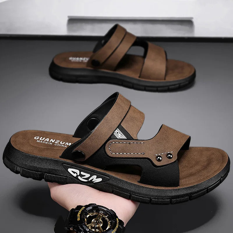 High Quality Men Sandals Summer Slip on Casual Slippers Lightweight Beach Sandals Comfortable Casual Shoes Retro Roman Sandals