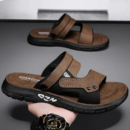 High Quality Men Sandals Summer Slip on Casual Slippers Lightweight Beach Sandals Comfortable Casual Shoes Retro Roman Sandals