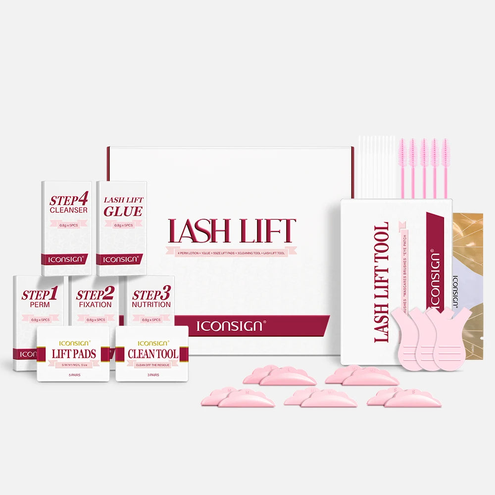 New ICONSIGN Upgrade Eyelash Lifting Sachets Set Lash Lift Kit Independent Pouch 5-8 Mins Fast Eyelash Perm Eye Lash Makeup Tool