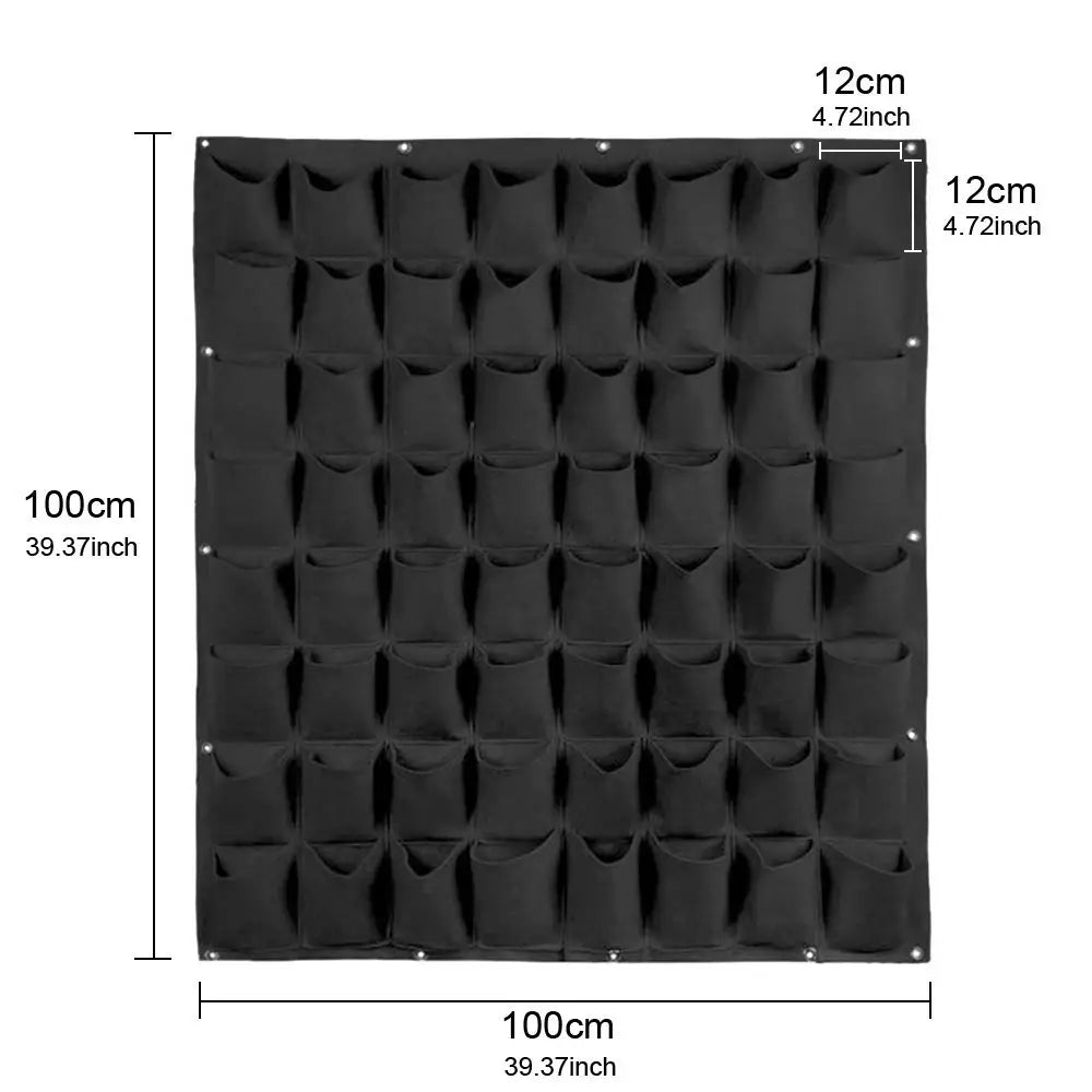 64 Pockets  Hanging Planter Bags, Wall Mounted Planting Grow Bags For Garden Outdoor Indoor Gardening Greening Flower Container