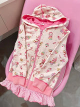 Ruffled Graphic Cardigan